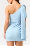 Raya One Shoulder Bow Mini Dress