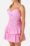 Brooks Gingham Smocked Mini Dress