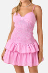 Brooks Gingham Smocked Mini Dress