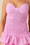 Brooks Gingham Smocked Mini Dress