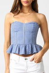 Olivia Strapless Peplum Top