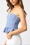 Olivia Strapless Peplum Top