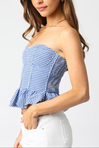 Olivia Strapless Peplum Top