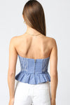 Olivia Strapless Peplum Top