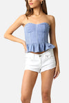 Olivia Strapless Peplum Top
