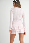 Chrissy Bow Knit Cardigan and Mini Skirt Set