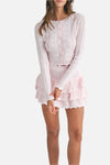 Chrissy Bow Knit Cardigan and Mini Skirt Set