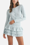 Chrissy Bow Knit Cardigan and Mini Skirt Set