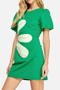 Sunny Flower Detail Mini Dress
