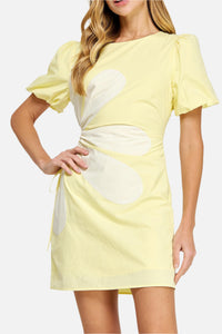 Sunny Flower Detail Mini Dress