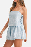 Gracie Embroidery Crop Top & Balloon Skirt Set