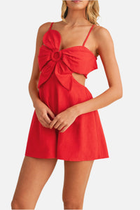 Maura Linen Flower Cutout Romper