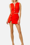 Jayce Wavy Cut Out Skirt Vest & Skirt Set
