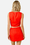 Jayce Wavy Cut Out Skirt Vest & Skirt Set