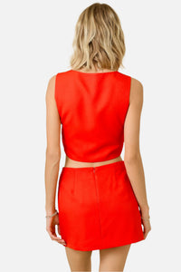 Jayce Wavy Cut Out Skirt Vest & Skirt Set