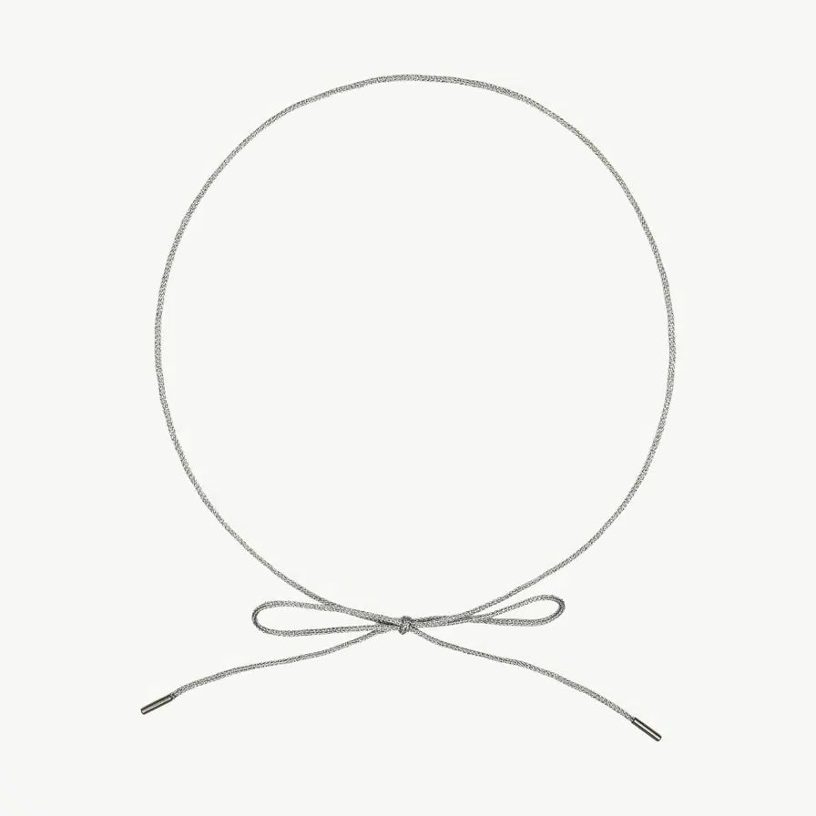 Lurex Cord Necklace in Silver