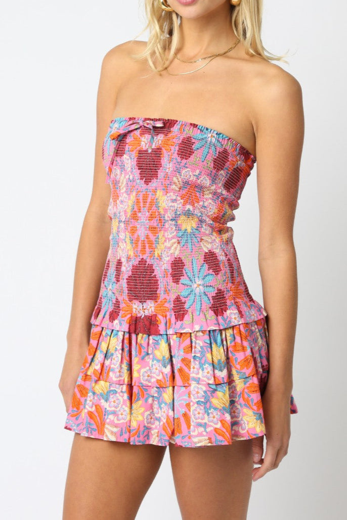 Hollie Smocked Ruffle Mini Dress