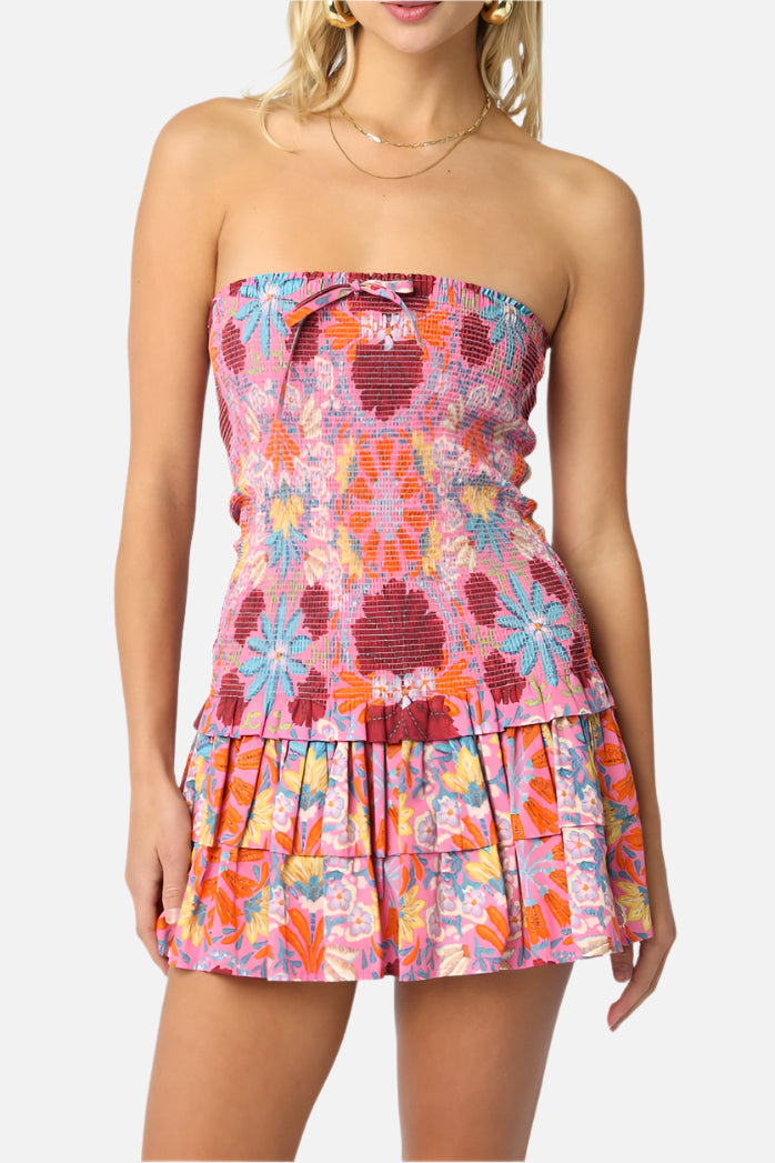Hollie Smocked Ruffle Mini Dress