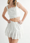 Barton Lace Top & Tiered Mini Skirt Set