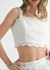Barton Lace Top & Tiered Mini Skirt Set