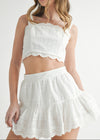 Barton Lace Top & Tiered Mini Skirt Set