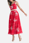 Rosy Printed Tube Top & Midi Skirt Set