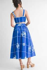 Rosy Printed Tube Top & Midi Skirt Set