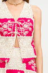 Isabella Patchwork Crochet Mini Skirt Set