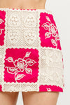 Isabella Patchwork Crochet Mini Skirt Set