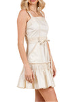 Audrey Belted Ruffle Mini Dress