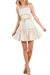 Audrey Belted Ruffle Mini Dress