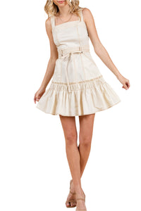 Audrey Belted Ruffle Mini Dress