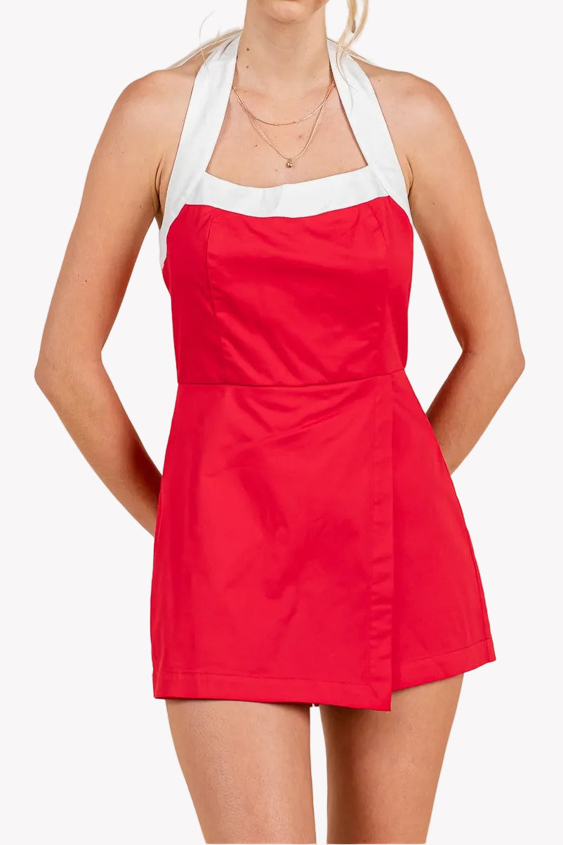 Libby Halter Tie Skort Mini Dress