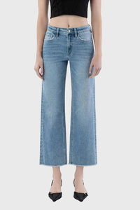 Enviably High Rise Ankle Slim Wide Jeans