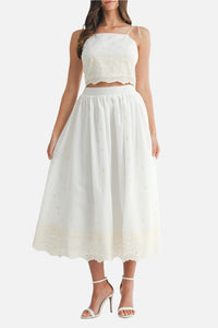 Maria Embroidery Midi Skirt Set