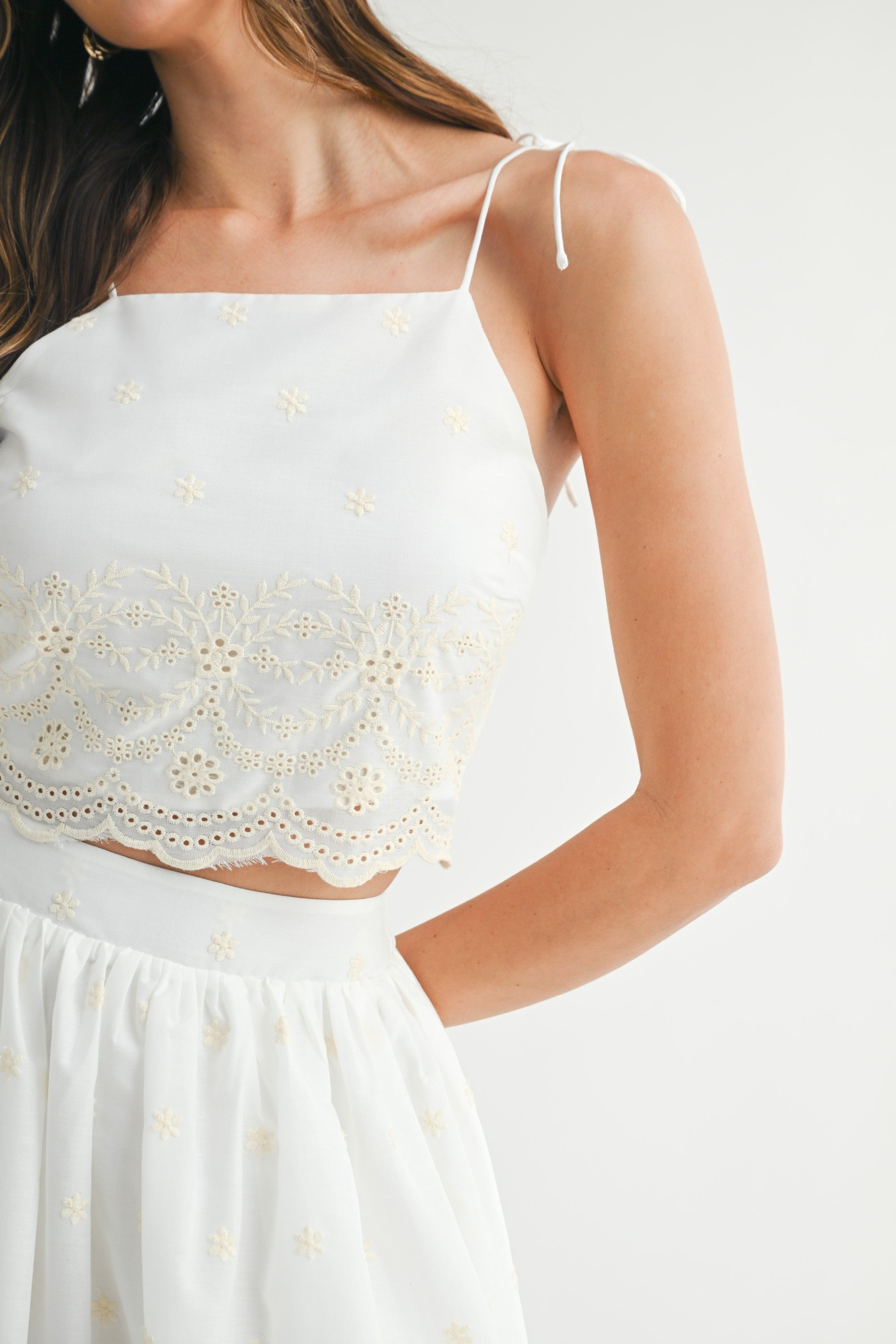 Maria Embroidery Midi Skirt Set