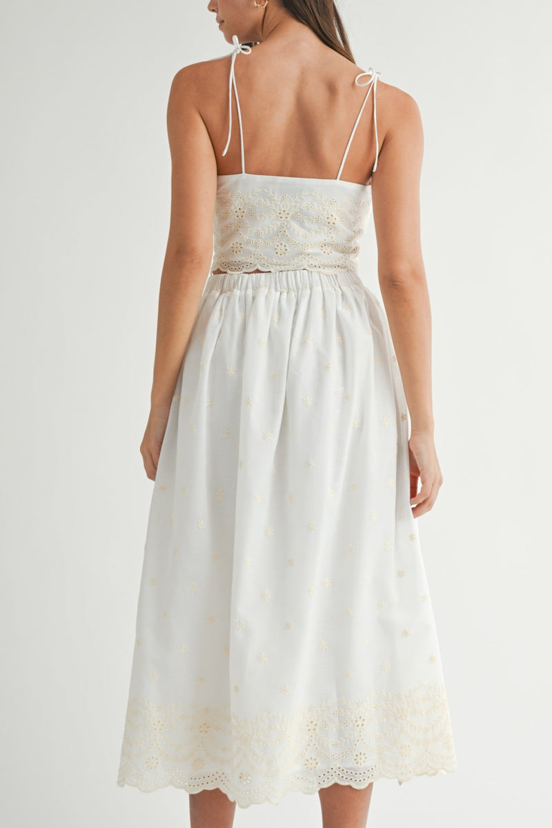 Maria Embroidery Midi Skirt Set