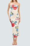 Terra Scuba Tube Floral Print Maxi Dress