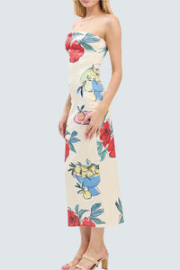 Terra Scuba Tube Floral Print Maxi Dress