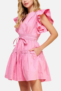 Marren Peplum Poplin Mini Dress