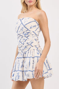 Eleanor Strapless Poplin Mini Dress