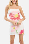 Nellie Flower Beaded Tube Mini Dress