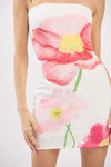 Nellie Flower Beaded Tube Mini Dress
