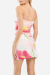 Nellie Flower Beaded Tube Mini Dress
