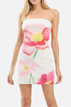 Nellie Flower Beaded Tube Mini Dress
