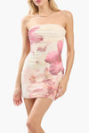 Ridley Beaded Flower Print Mini Dress
