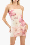 Ridley Beaded Flower Print Mini Dress
