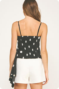 Dakota Draped Polka Dot Top