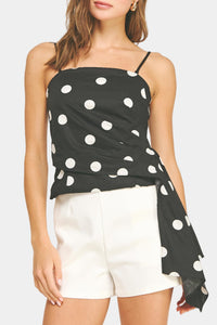 Dakota Draped Polka Dot Top