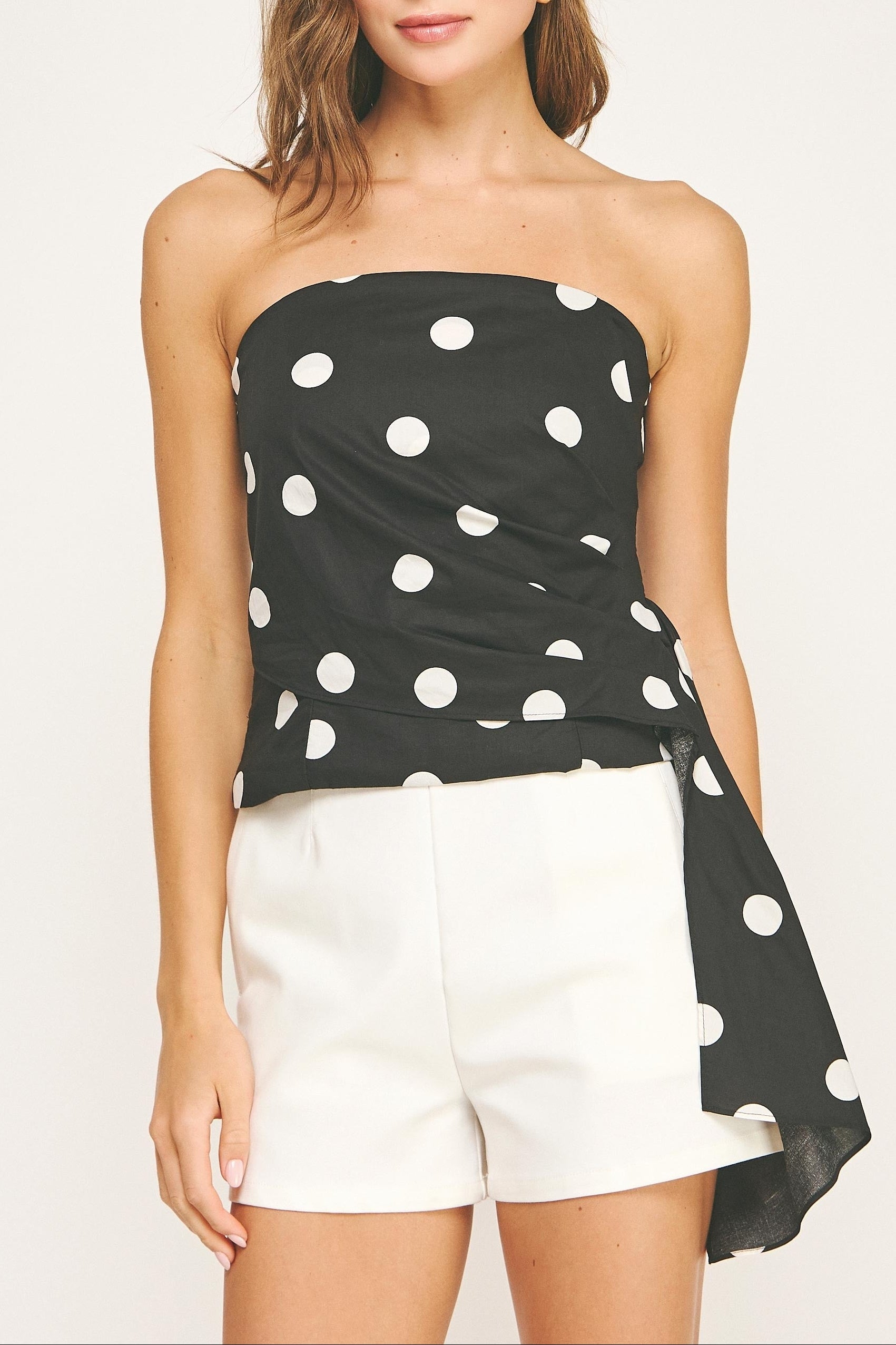 Dakota Draped Polka Dot Top